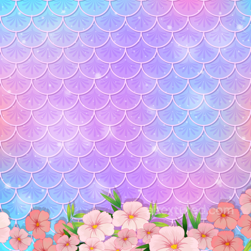 Mermaid Scale Texture with Pastel Gradient and Floral Accent seamless Mermaid Scale  PBR texture