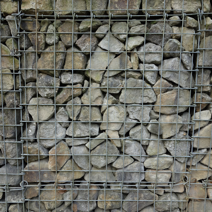 of Wire Caged Stones seamless PBR texture preview