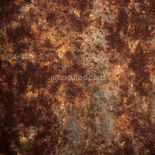Seamless 3D PBR Rusty Metal Texture Featuring Dense Corrosion and Rough Surface Detailing