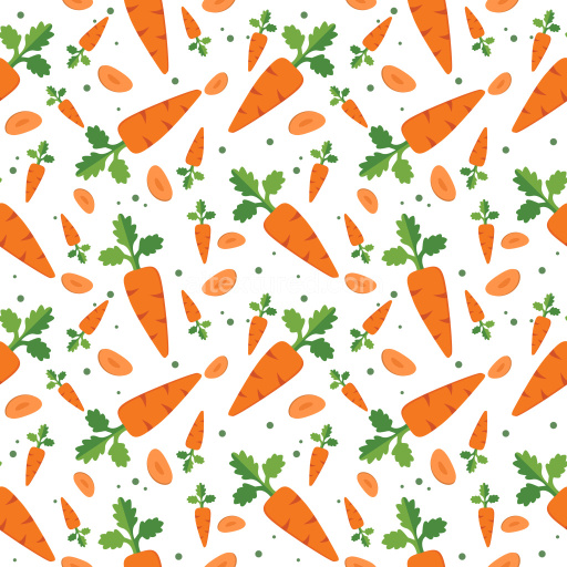 Pattern Bundle - Seamless 3D Pattern PBR Texture with Playful Carrot Motifs and Green Leaves texture preview
