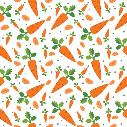 Pattern PBR Texture with Playful Carrot Motifs and Green Leaves seamless Pattern Bundle PBR texture