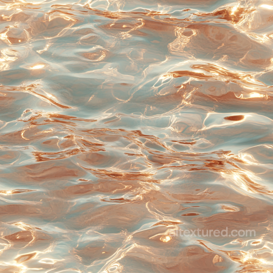 Water PBR Texture Featuring Soft Waves and Warm Golden Highlights Water texture preview