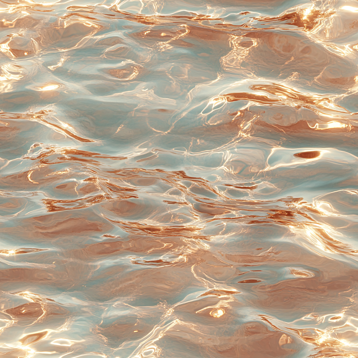 Water Featuring Soft Waves and Warm Golden Highlights seamless PBR texture preview