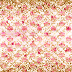 seamless Seamless 3D PBR Christmas Digital Paper Texture with Pink Ornaments & Gold Glitter texture 8k free download PBR