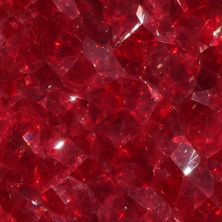 Ruby Polished Crystal With Inclusions And Adamantine Luster Finish seamless PBR texture preview