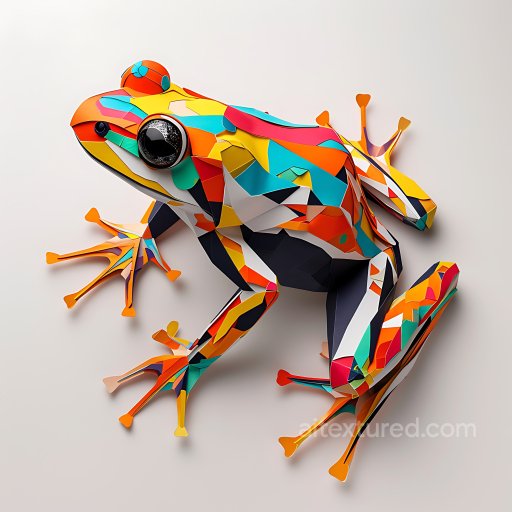 Animal - Seamless 3D PBR Texture of Colorful Geometric Dart Frog Pattern texture preview