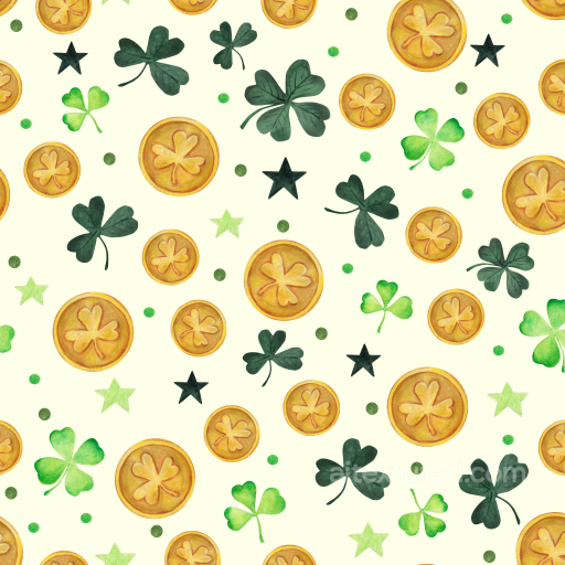Featuring St Patrick Shamrocks and Gold Coins seamless St patrick digital paper bundle PBR texture
