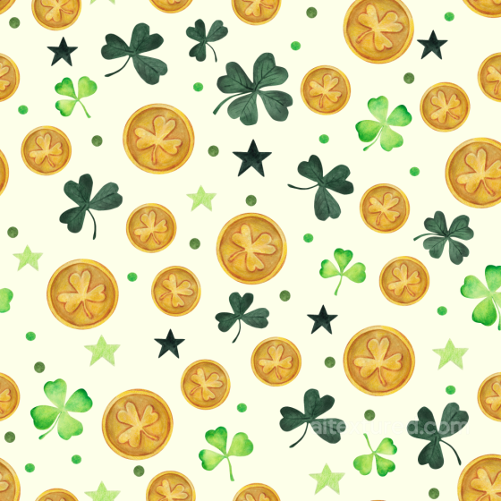 Featuring St Patrick Shamrocks and Gold Coins St patrick digital paper bundle texture preview