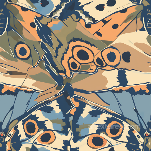 Stylized Butterfly Camouflage PBR Texture with Organic Wing Patterns and Earthy Tones seamless Color Camouflage PBR texture