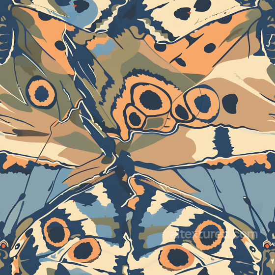 Stylized Butterfly Camouflage PBR Texture with Organic Wing Patterns and Earthy Tones Color Camouflage texture preview