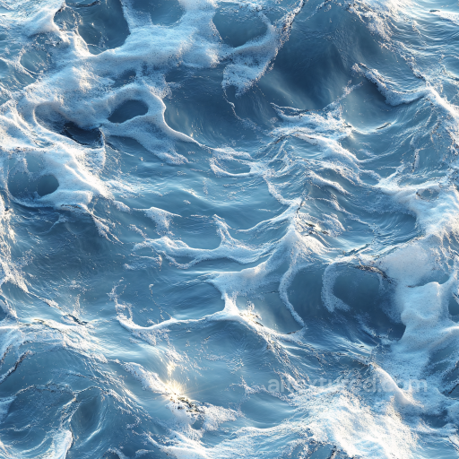 Water Texture with Realistic Ocean Foam and Waves seamless Water PBR texture