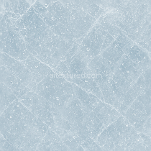 Seamless 3d texture pbr 8k showing translucent ice with ice frost veins and frozen droplets