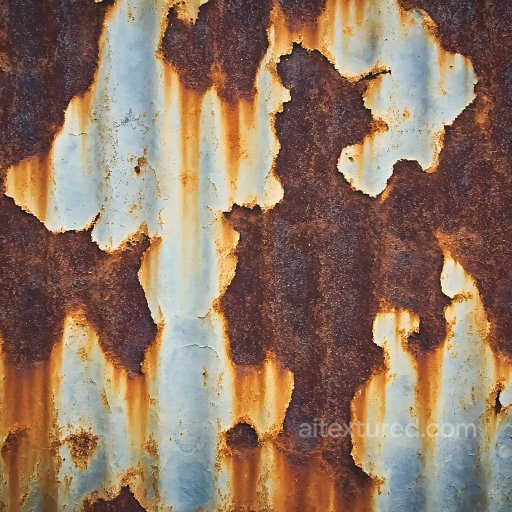 Rusty Metal Texture Featuring Cracked, Torn Holes and Corrosion seamless Rust PBR texture