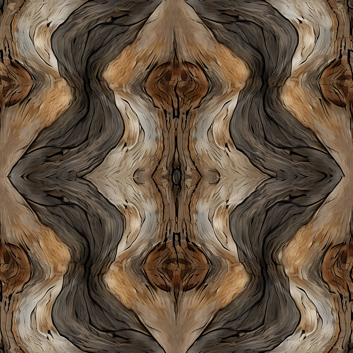 Weathered Driftwood with Knots and Cracks Wood seamless PBR texture preview