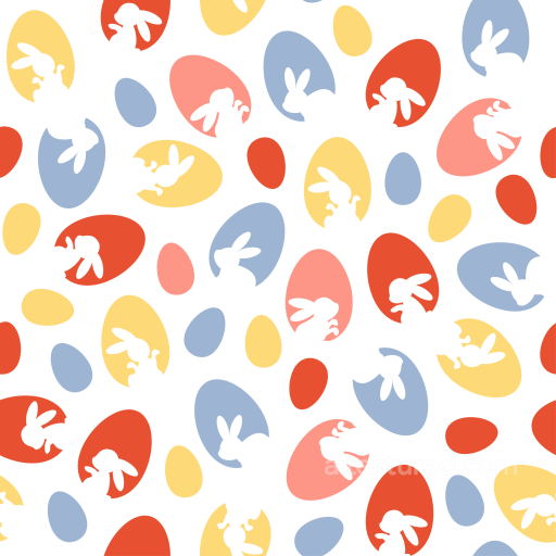 with Colorful Easter Eggs & Bunny Silhouettes seamless All Easter Digital paper PBR texture
