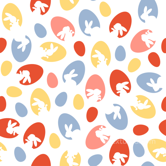 with Colorful Easter Eggs & Bunny Silhouettes All Easter Digital paper texture preview