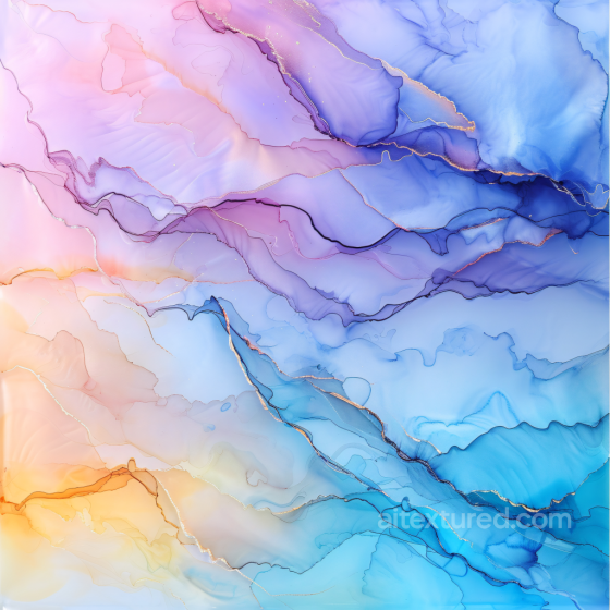 Alcohol Ink PBR Texture with Pastel Fluid Waves and Soft Marbling Alcohol ink texture preview