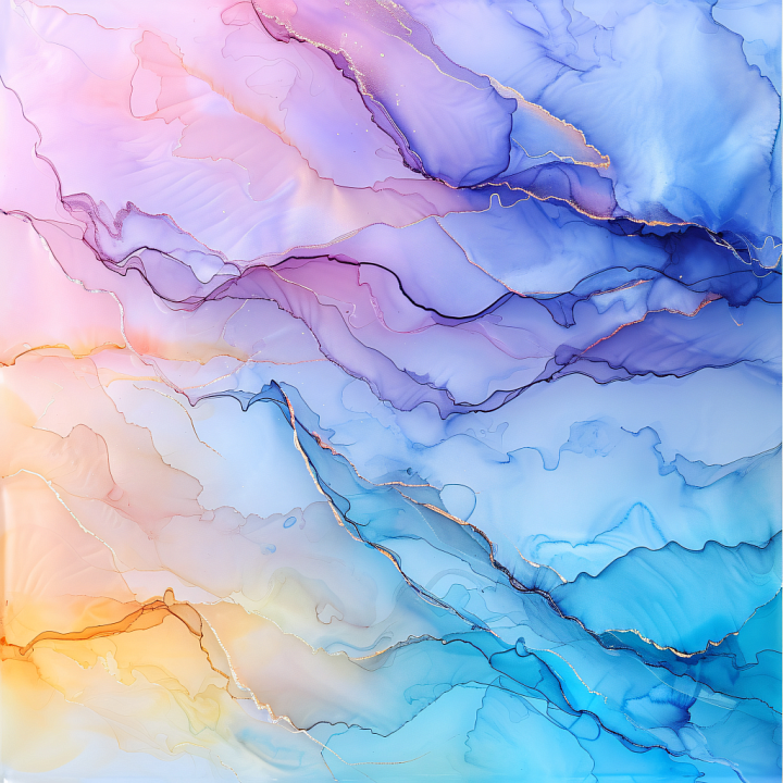 Alcohol Ink with Pastel Fluid Waves and Soft Marbling seamless PBR texture preview