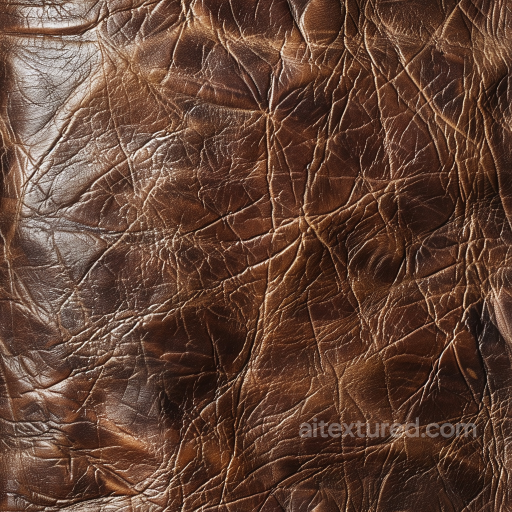 Distressed Brown Leather PBR Texture with Heavy Wrinkles and Natural Shine seamless Leather PBR texture