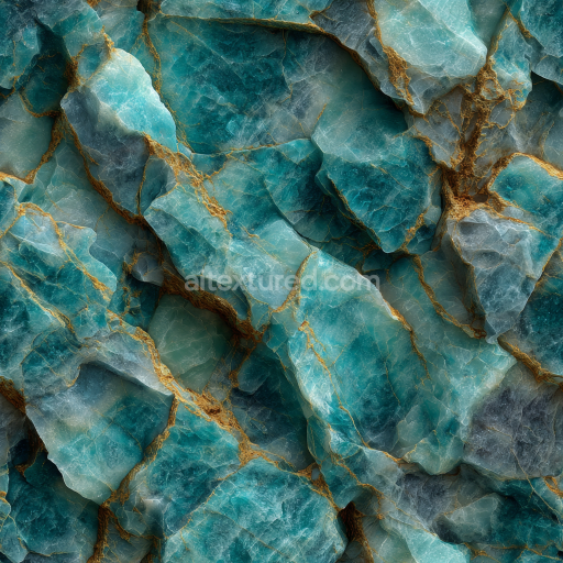 Seamless 3D PBR Teal Crystal Stone Texture with Rich Vein Details