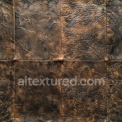 seamless Seamless 3D PBR Distressed Brown Leather Patchwork Texture with Aged Cracks and Grain Patterns texture 8k free download PBR