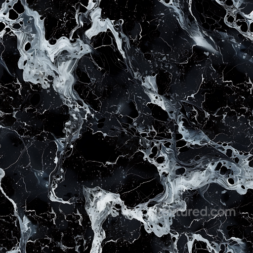 Black Marble PBR Texture Featuring Dynamic White Veins and Glossy Finish seamless Marble PBR texture