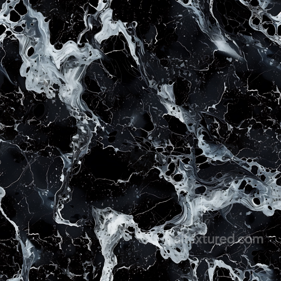 Black Marble PBR Texture Featuring Dynamic White Veins and Glossy Finish Marble texture preview