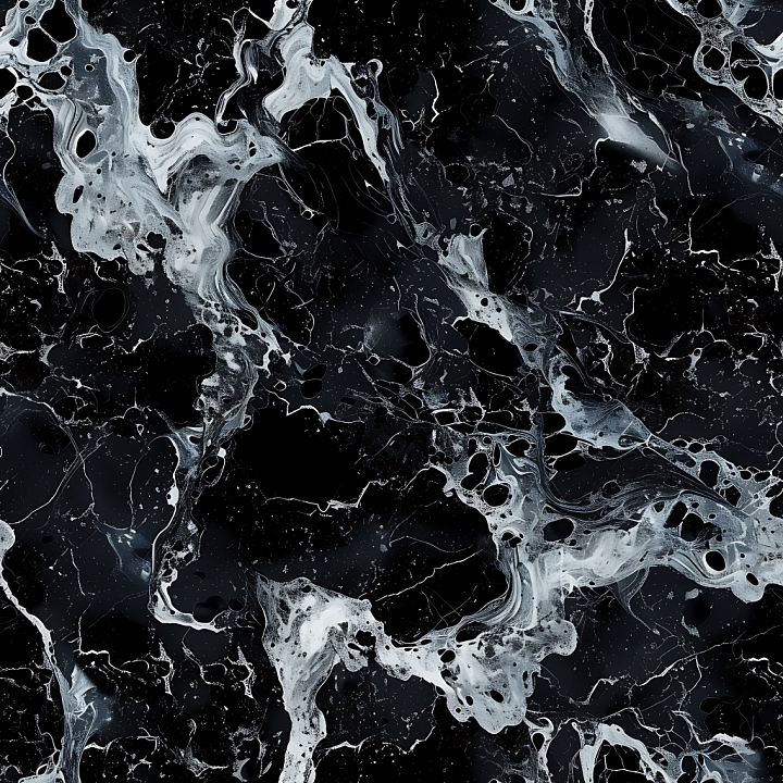 Black Marble Featuring Dynamic White Veins and Glossy Finish seamless PBR texture preview