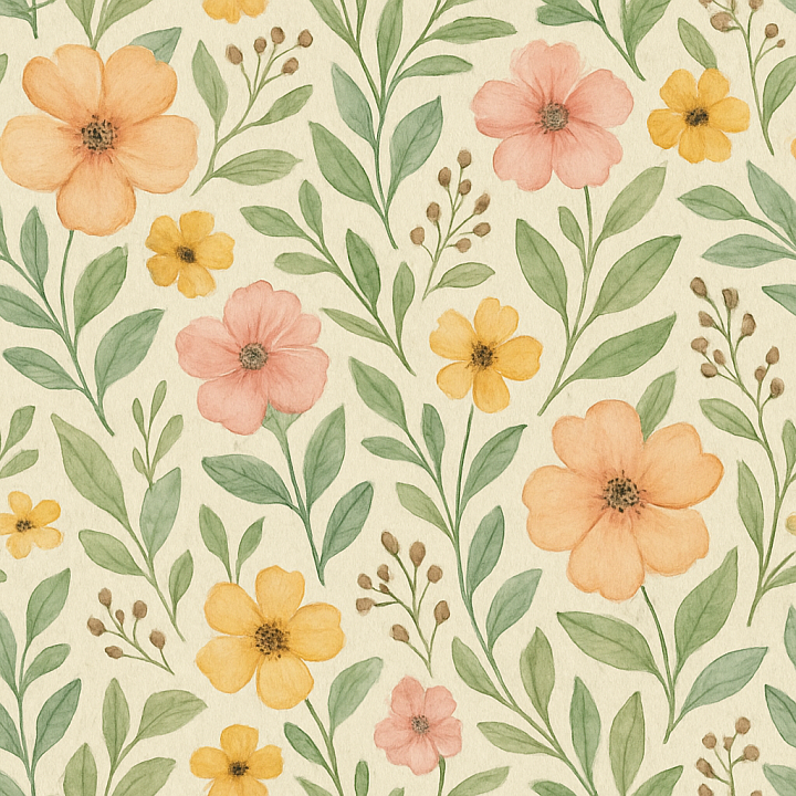 Natural Floral Pattern seamless PBR texture preview