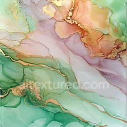 seamless Seamless 3D Alcohol Ink PBR Texture Featuring Soft Green and Gold Fluid Swirls texture 8k free download PBR