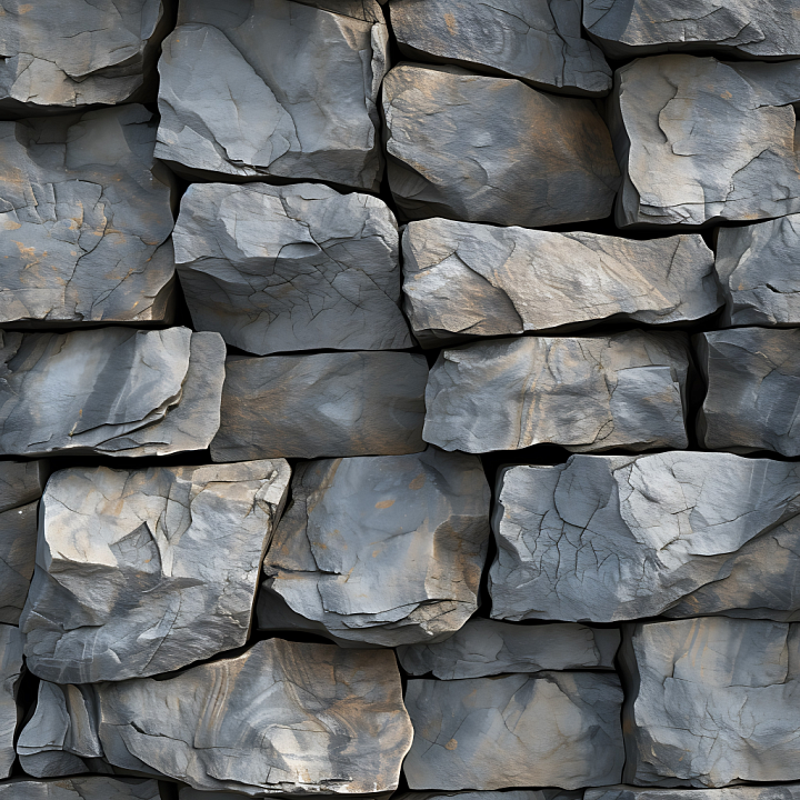 Weathered Stone Wall with Cracked, Layered Surface seamless PBR texture preview