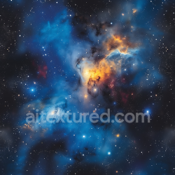 seamless Seamless 3D Space PBR Texture Featuring Vibrant Nebula Clouds with Blue and Orange Hues texture 8k free download PBR