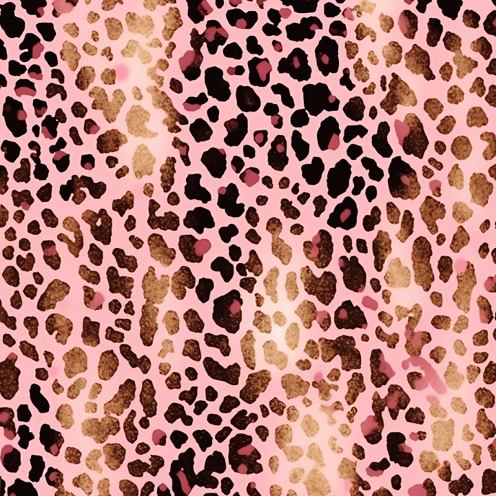 Pink Leopard Print with Organic Spots Pattern seamless PBR texture preview