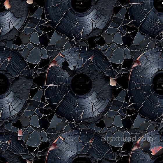 Cracked & Holes Texture of Cracked Vinyl Record Surface with Fragmented Shards Cracked & Holes texture preview