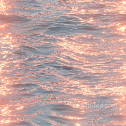 Ocean Water Texture Featuring Soft Waves and Golden Sunset Highlights seamless Water PBR texture