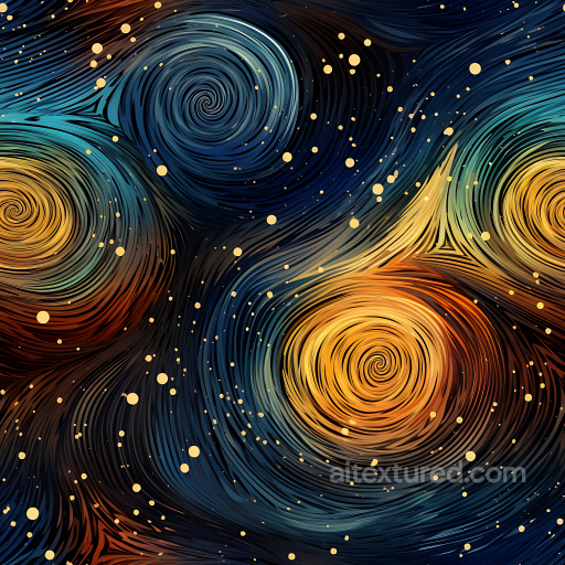 Space PBR Texture Featuring Swirling Galaxy Starfield with Vibrant Colors seamless Star, space, planets PBR texture