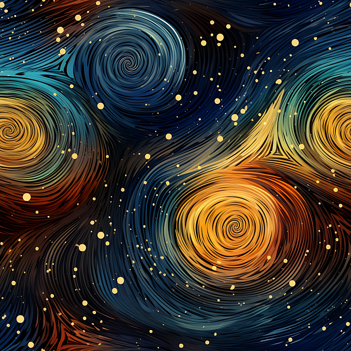 Space Featuring Swirling Galaxy Starfield with Vibrant Colors seamless PBR texture preview