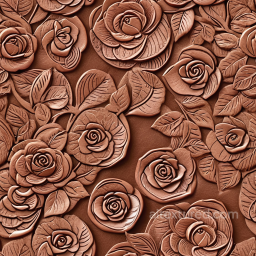 Seamless Embossed Floral Leather 3D PBR Texture with Warm Brown Tones and Detailed Rose P… seamless Leather PBR texture