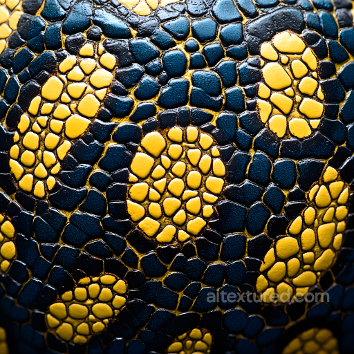 Detailed Reptile Skin Seamless Texture with Glossy Yellow-Black Scales seamless Skin PBR texture