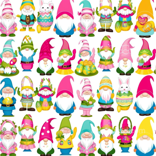 All Easter Digital paper Texture of Colorful Easter Gnome Digital Paper Pattern seamless All Easter Digital paper PBR texture