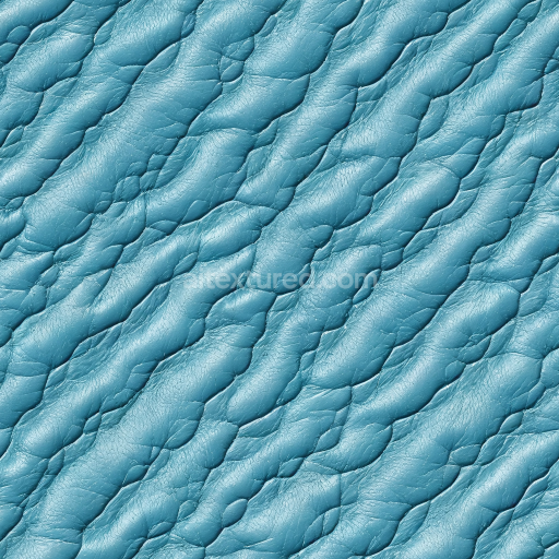 Seamless 3D Wrinkled Blue Leather PBR Texture with Detailed Grain and Soft Sheen