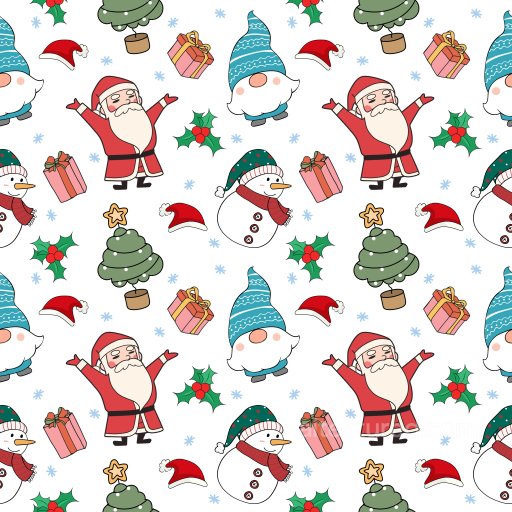 Pattern PBR Texture Featuring Playful Christmas Cartoon Motifs seamless Pattern Bundle PBR texture