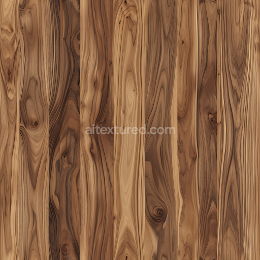 Seamless 3D PBR Rustic Hickory Wood Floor Texture with Knots and Varied Grain