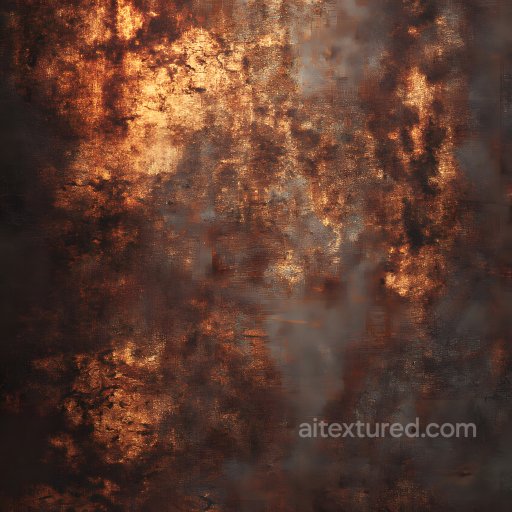 Cracked Rusty Metal PBR Texture with Weathered Corrosion and Holes seamless Rust PBR texture