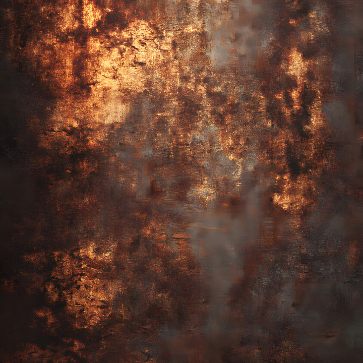 Cracked Rusty Metal with Weathered Corrosion and Holes seamless PBR texture preview