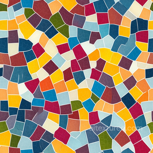 Mosaic PBR Texture with Glossy Colorful Ceramic Tiles seamless Mosaic PBR texture