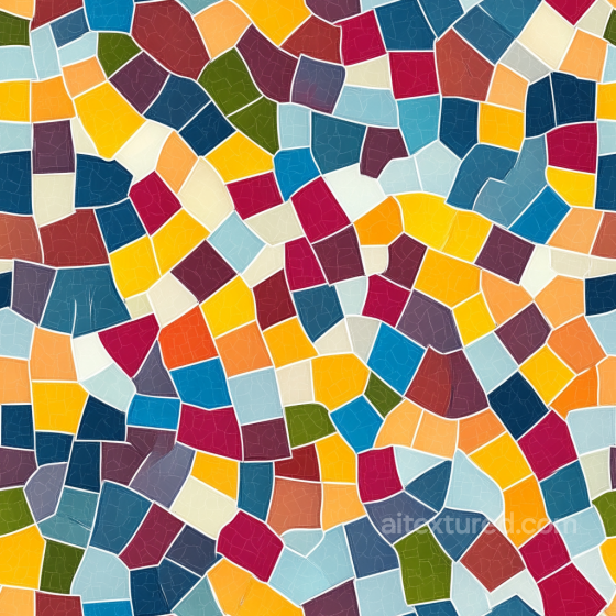 Mosaic PBR Texture with Glossy Colorful Ceramic Tiles Mosaic texture preview