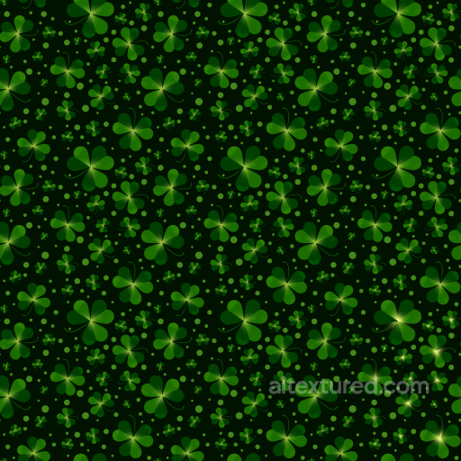 Green Shamrock Pattern in St Patrick Style Seamless Texture seamless St patrick PBR texture