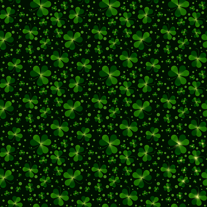 Green Shamrock Pattern in St Patrick Style seamless PBR texture preview