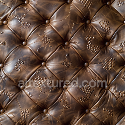 seamless Seamless 3D Quilted Vintage Brown Leather PBR Texture with Button Tufting and Embossed Patterns texture 8k free download PBR